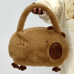 Klassische Capybara Plüsch Handtasche mit 3D-Schnauze, Vorderansicht