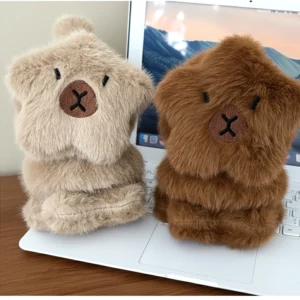 Flauschige Capybara Ohrenschützer Winter Accessoire in Erdtönen