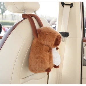 Niedlicher Capybara Plüsch Taschentuchhalter für Auto, hängend an Sitzlehne