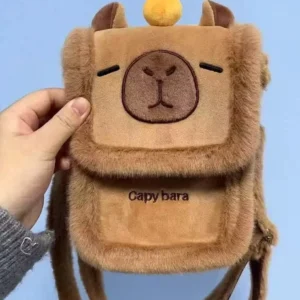 Capybara Plüsch Umhängetasche mit 3D Yuzu Orange, Vorderansicht