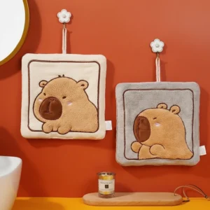 Capybara quadrat handtuch 4er set vier verschiedene motiv mit stickerei