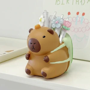 Capybara Schildkrötenrucksack Stifthalter aus Harz Seitenansicht