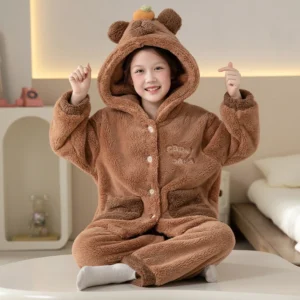 capybara schlanzug braunes sherpa fleece set für die ganze familie