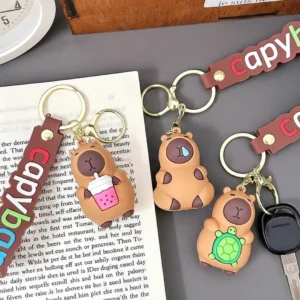 Niedlicher Cartoon Capybara Schluesselanhaenger Bubble Tea Variante