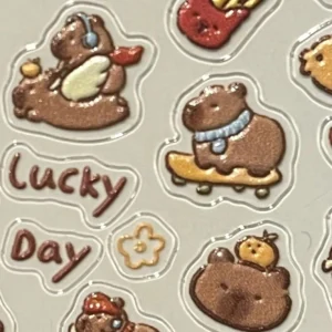 capybara sticker mit glitzer akzent fur handlettering