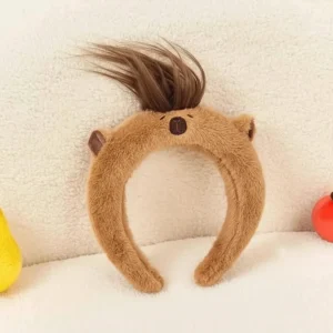Capybara Plüsch Stirnband mit DIY Haarstyling, niedliches 3D Capybara Haarreif Accessoire
