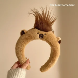 Weiches Capybara Stirnband mit gestaltbarem Haarbüschel für Capybara Fans