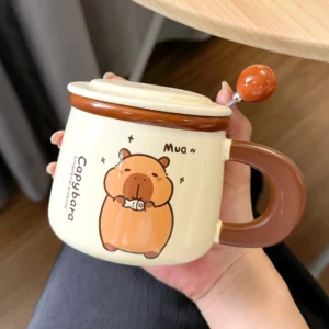 Keramik Capybara Tasse mit freundlichem winkendem Capybara Design