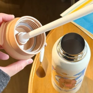 capybara thermosflasche mit integriertem trinkhalm