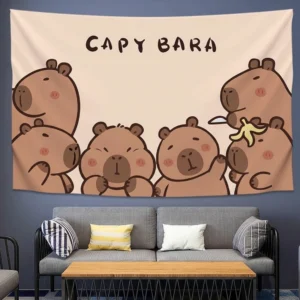 Capybara Wandteppich - süsse Capybara Deko Wandtapete in 5 Designs