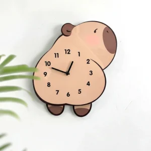 Capybara Wanduhr mit schwingenden Beinen, niedliche Capybara Deko Uhr für die Wand