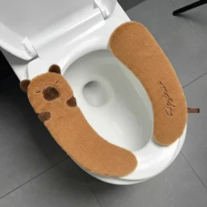 Capybara WC Sitzkissen Detailansicht mit 3D Capybara Kopf und Stickerei