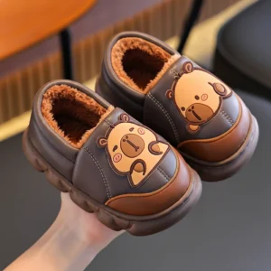 Wasserdichte Capybara Hausschuhe und Winterstiefel mit warmem Plüschfutter für Kinder