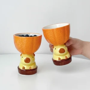 Einzigartige Capybara Yuzu Orangen Keramik Schale, Capybara Tasse Capybara Becher