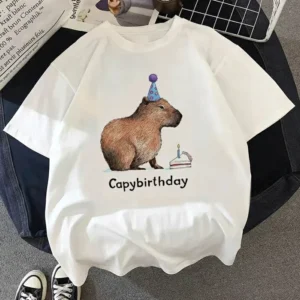Capybirthday Capybara Geburtstag T-Shirt in Schwarz und Weiß