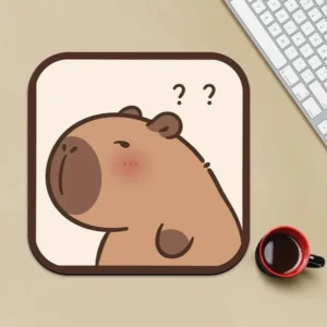 Eckiges Capybara Mauspad mit liebevollem Design, Stil 1