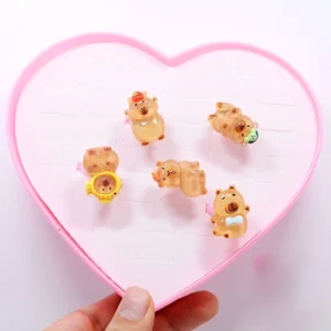 Einzelne Capybara Ringe mit verschiedenen Designs, drehbarer Capybara Fidget Ring