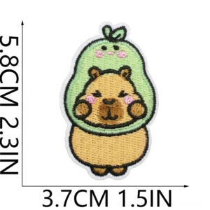 Essende Capybara Capybara Aufbügler Stickerei Patch
