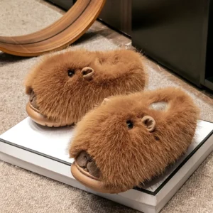 Flauschige Capybara Hausschuhe, niedliche Plüsch Capybara Pantoffel für zu Hause
