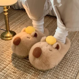 flauschige capybara yuzu plüsch hausschuhe fuer kinder und erwachsene