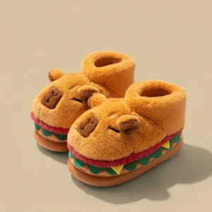 Flauschige Hamburger Capybara Schuhe Plüsch Hausschuhe für Erwachsene