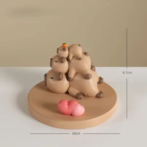 Gestapelte Capybara Handyhalterung als dekorativer Smartphone Ständer mit Yuzu Zitrone