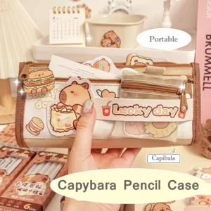 Grosses Canvas Capybara Mäppchen Lucky Day mit Food Design