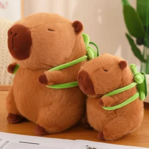 Großes Capybara Kuscheltier mit Schildkröten Rucksack