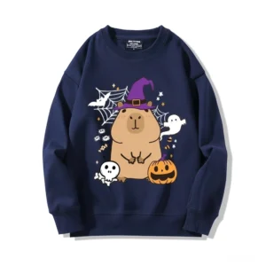 Halloween Capybara Sweatshirt mit niedlicher Hexen Grafik Unisex