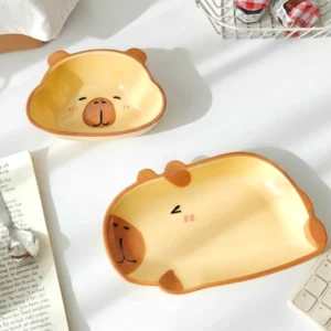 handbemaltes capybara keramik teller und schüssel geschirr set