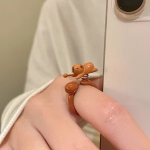 Interaktiver Capybara Ring, interaktives Fidget Schmuck für Capybara Fans
