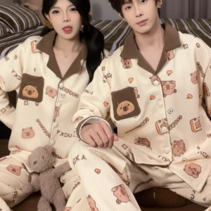 Lucky Toast Capybara Pyjama Set, Unisex Capybara Schlafanzug für Paare
