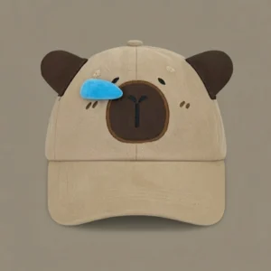 lustige 3d capybara baseballkappe mit blauer schnalzblase fuer erwachsene