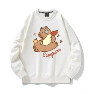 Lustiger musical angel capybara sweatshirt in schwarz