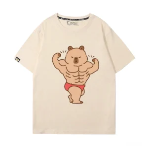 Lustiges Buff Capybara T-Shirt mit Muskel Bodybuilder Design