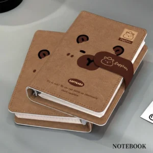 Minimalistisches nachfüllbares Capybara Notizbuch A6 in Vintage Braun