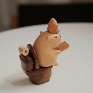 Modulare magnetische Capybara Figur auf Toilette als Deko Statue fuer den Schreibtisch, Capybara Spielfigur