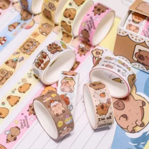 feier und motivational capybara aufkleber washi tape mit positiven spruechen