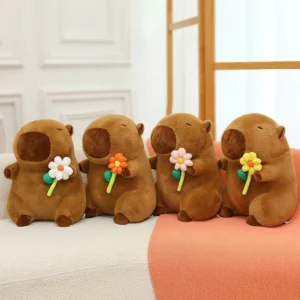Niedliches Capybara Kuscheltier mit Blume