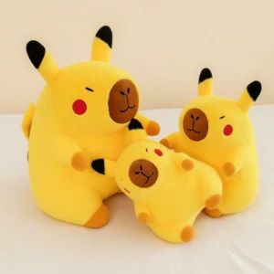 großes 50cm pikachu capybara kuscheltier vorderansicht