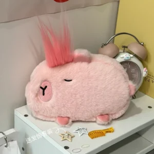 pinkes capybara diy frisur plüsch mäppchen federtasche mit styling zubehör
