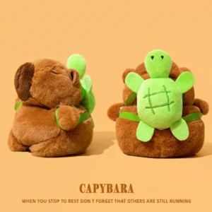 Plüsch Capybara AirPods Hülle mit Schildkröten Rucksack für AirPods Modelle, Vorderansicht