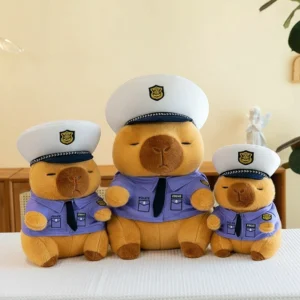 polizei capybara kuscheltier in kompletter uniform 50cm