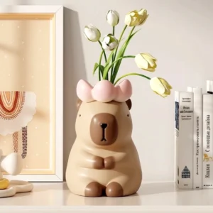 Pummeliger Capybara Blumentopf als niedliche Dekovase für Wohnzimmer und Schreibtisch