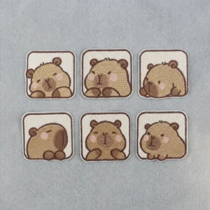quadratische capybara aufbügler capybara patch set 6 stück