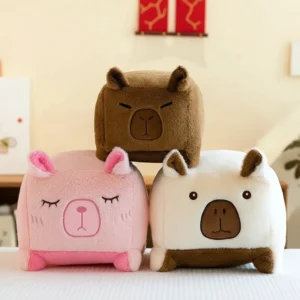 quadratisches capybara kuschelkissen weiches pluesch pillow