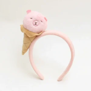 Rosa Capybara Eiscreme Haarreif, weicher Plush Capybara Stirnband für Sommer Outfits