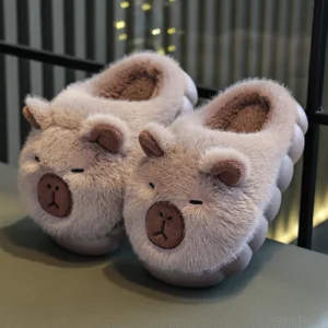 rosa kinder capybara plüsch hausschuhe mit gedämpfter weicher bubble sohle