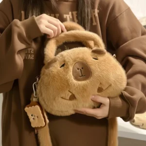 Kleines runde Capybara Portemonnaie Münzgeldbörse im Onsen Design