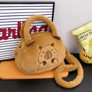 Kleines runde Capybara Portemonnaie Münzgeldbörse als Tiefschläfer Design